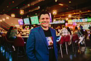Corporate exective celebrating with his team at Union Social